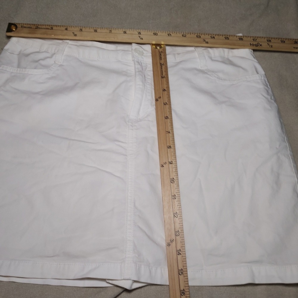 St. Johns‎ Bay Womens White Mini Skort Size 12 Casual Active Pockets Solid